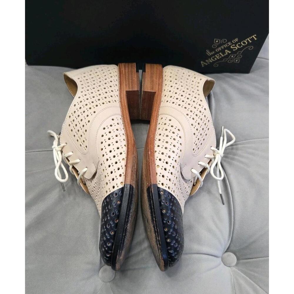 The Office of Angela Scott Ms Gabrielle Perforated Bicolor Womens Shoes 42 11 - Picture 12 of 16